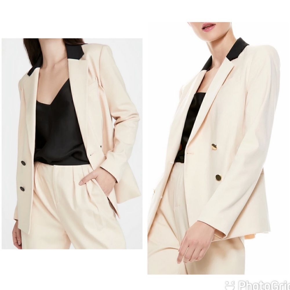 NEW Alice + Olivia Bergen Blazer Sepia Black Size 10